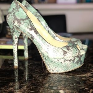 Marciano snakeskin heels